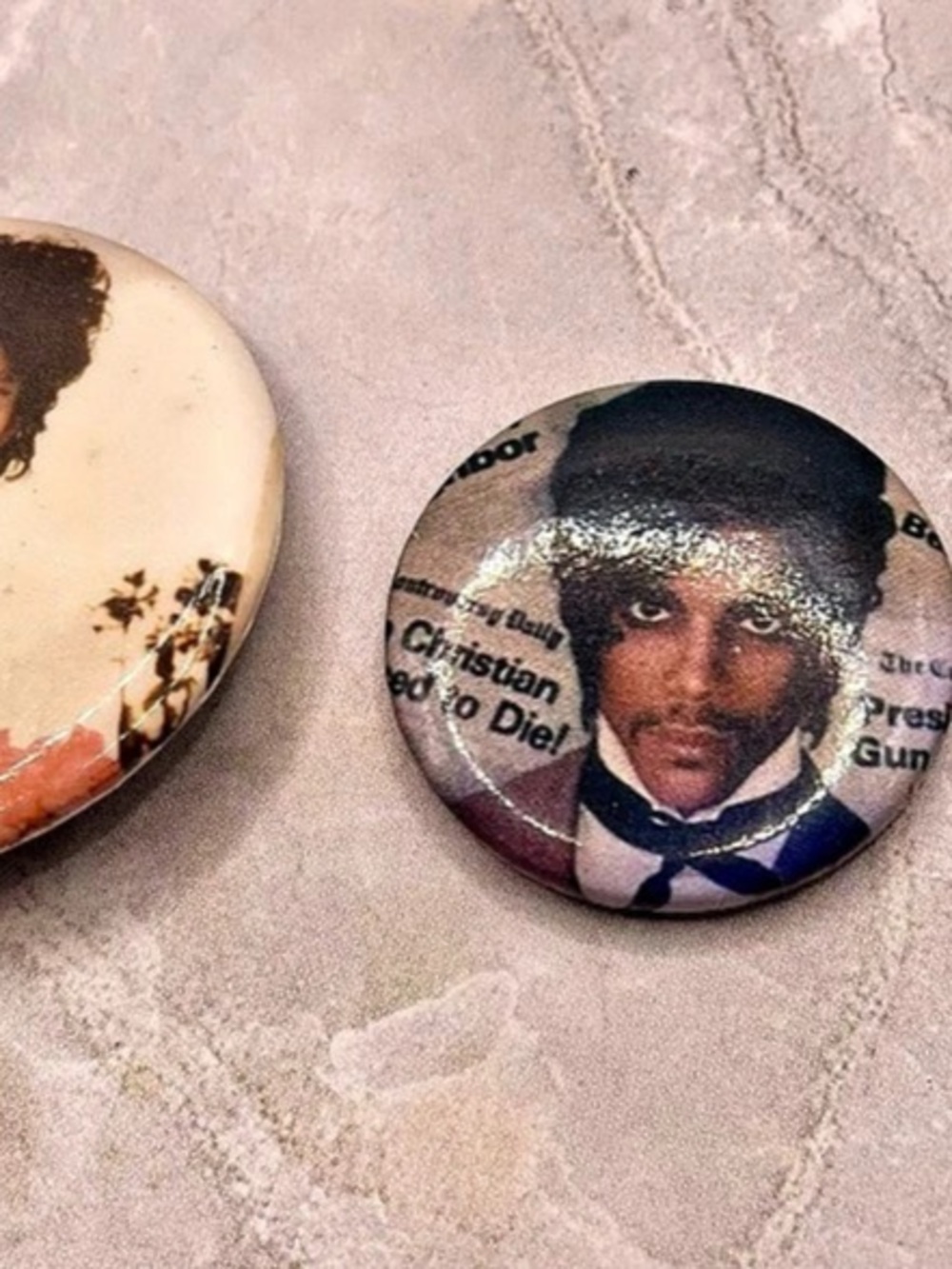 Vintage 1980’s Prince Brooch Pin Set White & Black